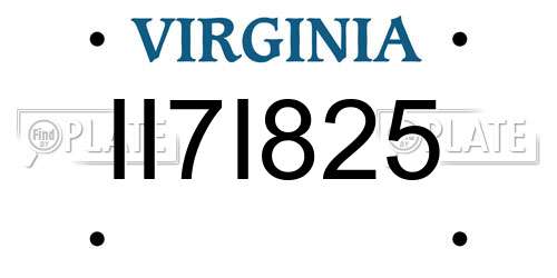 II7I825 Virginia License Plate