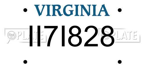 II7I828 Virginia License Plate