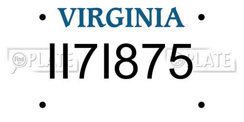 II7I875 Virginia License Plate