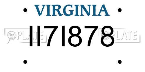 II7I878 Virginia License Plate