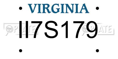 II7S179 Virginia License Plate