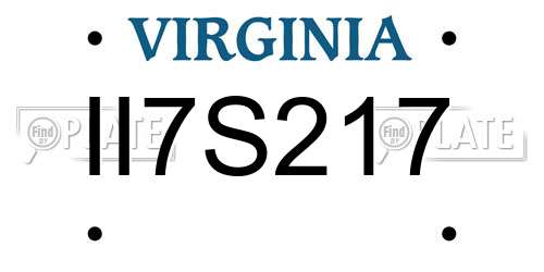 II7S217 Virginia License Plate