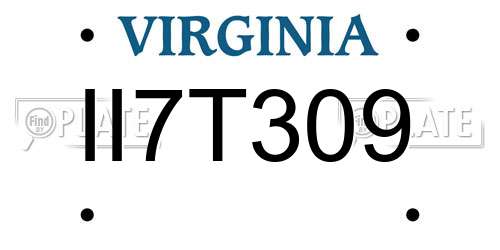 II7T309 Virginia License Plate