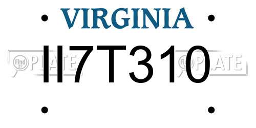 II7T310 Virginia License Plate