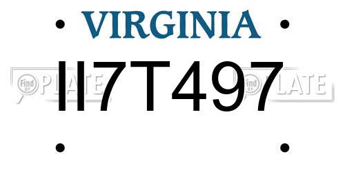 II7T497 Virginia License Plate