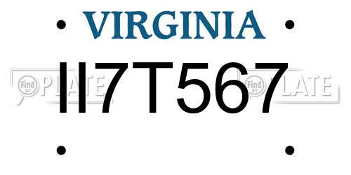 II7T567 Virginia License Plate