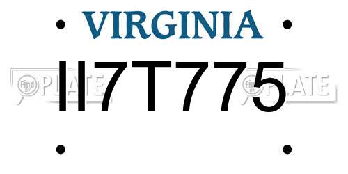 II7T775 Virginia License Plate