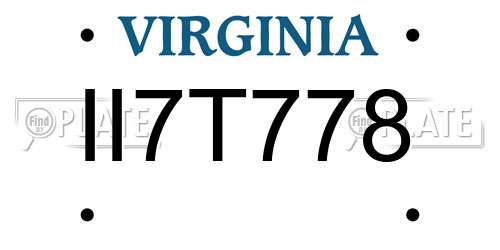 II7T778 Virginia License Plate