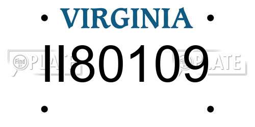 II80109 Virginia License Plate