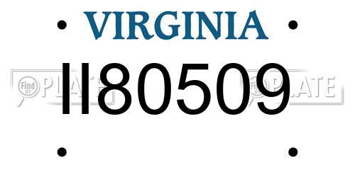 II80509 Virginia License Plate