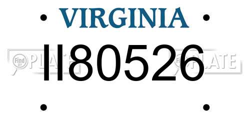II80526 Virginia License Plate