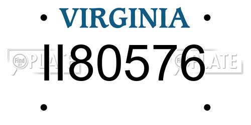 II80576 Virginia License Plate