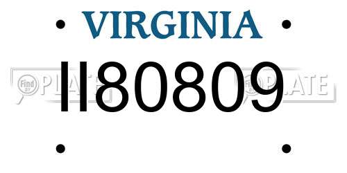 II80809 Virginia License Plate