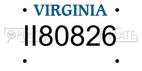 II80826 Virginia License Plate