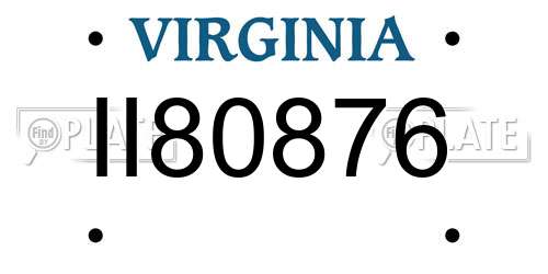 II80876 Virginia License Plate
