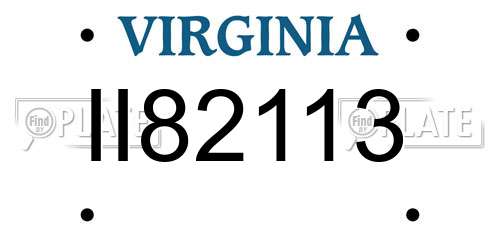 II82113 Virginia License Plate