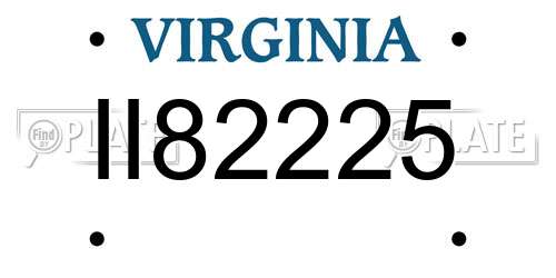 II82225 Virginia License Plate