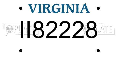 II82228 Virginia License Plate