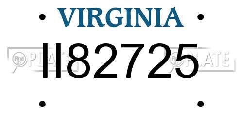 II82725 Virginia License Plate