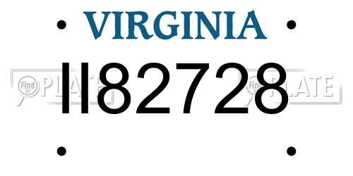 II82728 Virginia License Plate