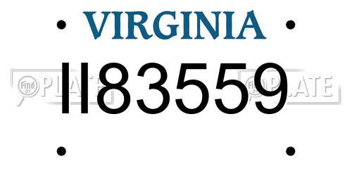 II83559 Virginia License Plate
