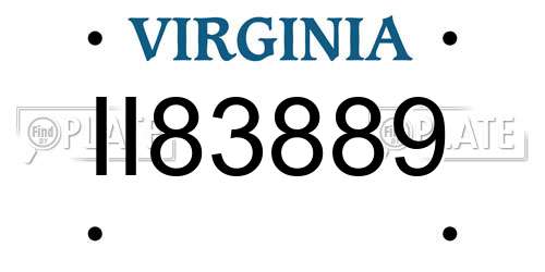 II83889 Virginia License Plate