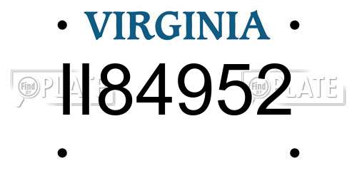 II84952 Virginia License Plate