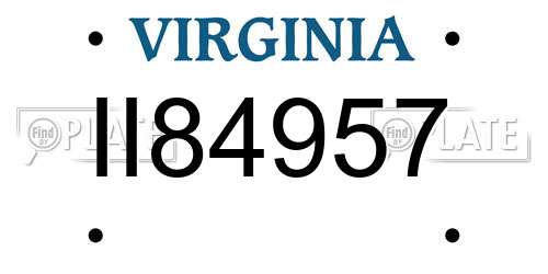 II84957 Virginia License Plate