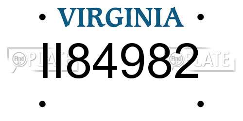 II84982 Virginia License Plate