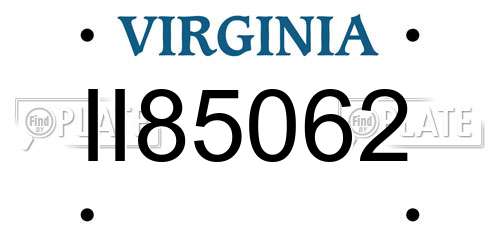 II85062 Virginia License Plate
