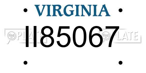 II85067 Virginia License Plate