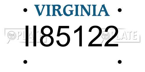 II85122 Virginia License Plate