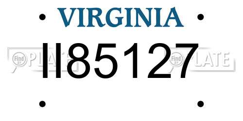 II85127 Virginia License Plate