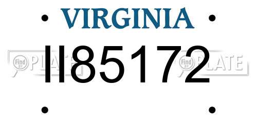 II85172 Virginia License Plate