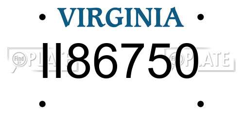 II86750 Virginia License Plate