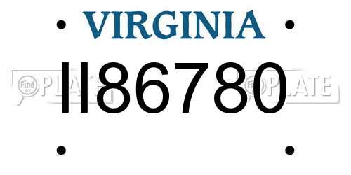II86780 Virginia License Plate