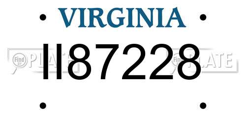 II87228 Virginia License Plate