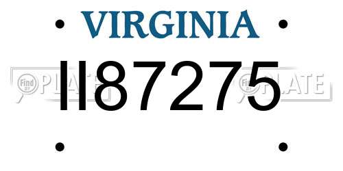 II87275 Virginia License Plate
