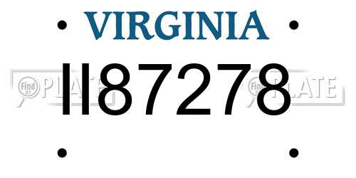 II87278 Virginia License Plate