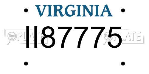 II87775 Virginia License Plate