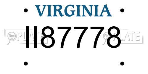 II87778 Virginia License Plate