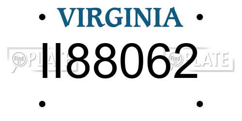 II88062 Virginia License Plate