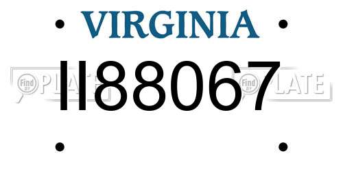 II88067 Virginia License Plate
