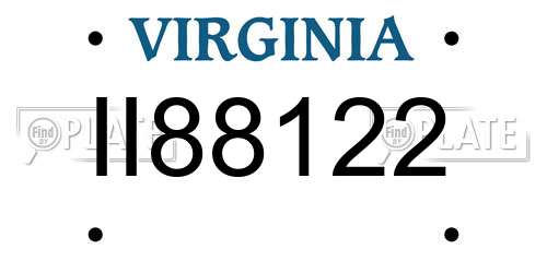 II88122 Virginia License Plate