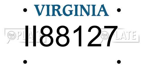 II88127 Virginia License Plate