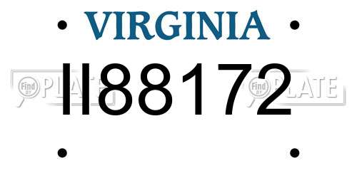 II88172 Virginia License Plate