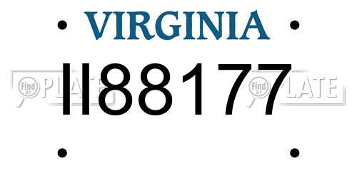 II88177 Virginia License Plate