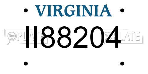 II88204 Virginia License Plate