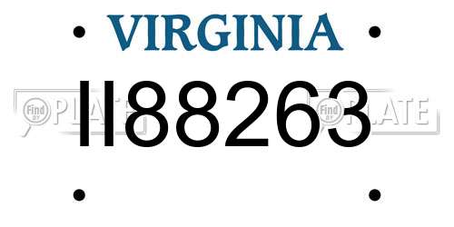 II88263 Virginia License Plate