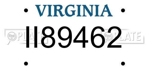 II89462 Virginia License Plate